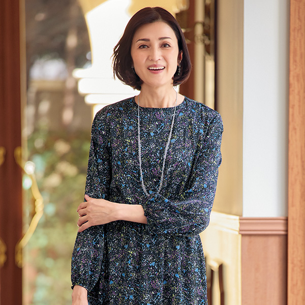 プリントフレアワンピース