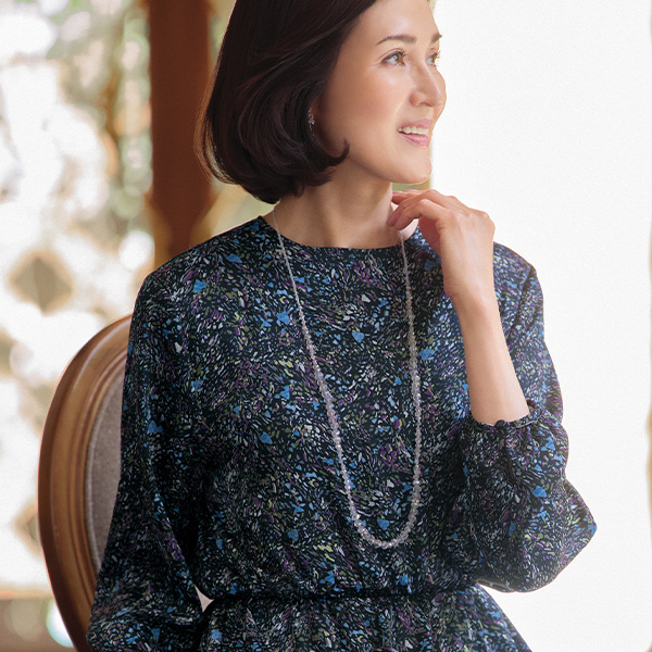 プリントフレアワンピース