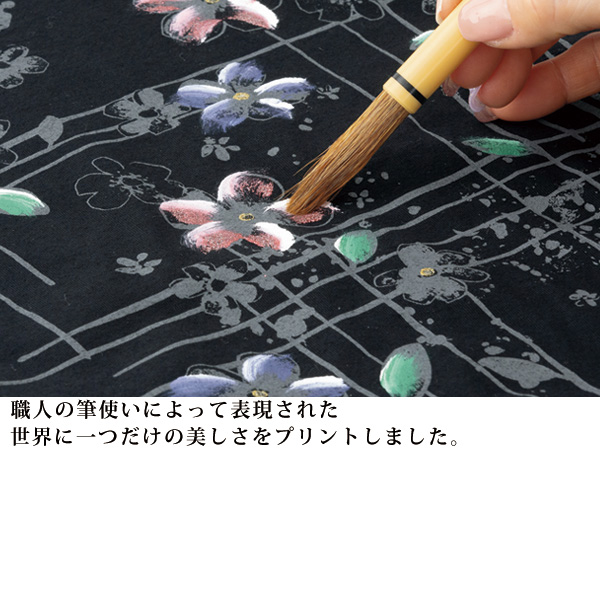 京風手描きプリントTシャツ