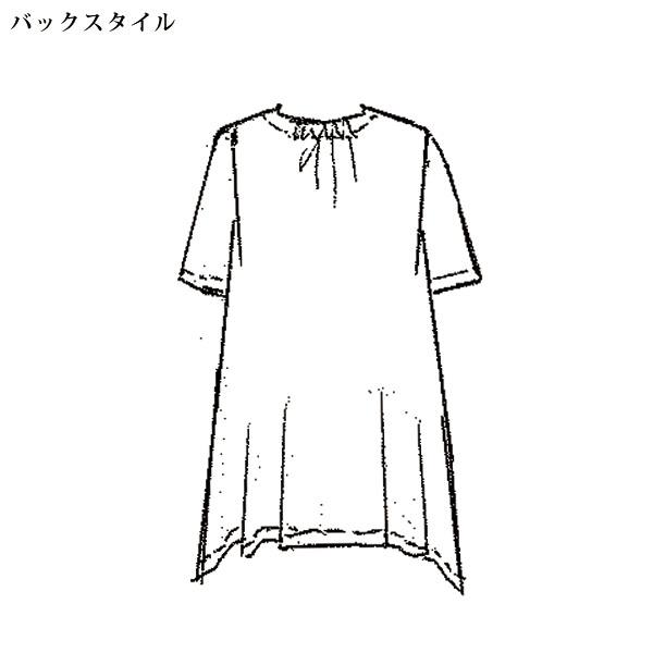 綿麻刺しゅう＋プリントロングブラウス