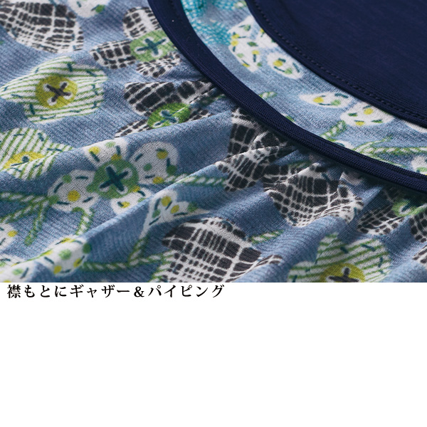 花柄プリント配色プルオーバー