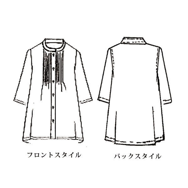 クールタッチレーヨンピンタック使いブラウス