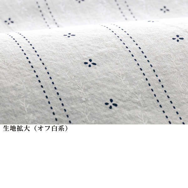 花柄刺しゅう風プリント綿混ピンタック使いブラウス