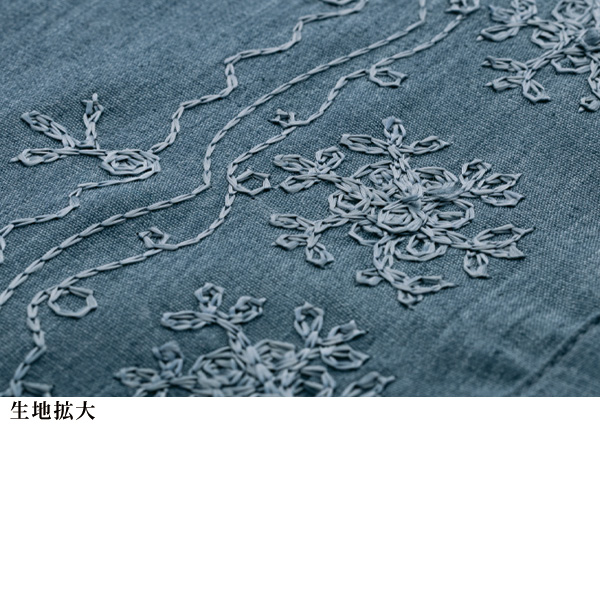 刺しゅう・レース使い綿混ブラウス