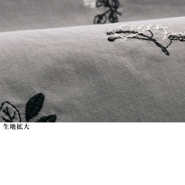 花刺しゅう綿100％シャツブラウス