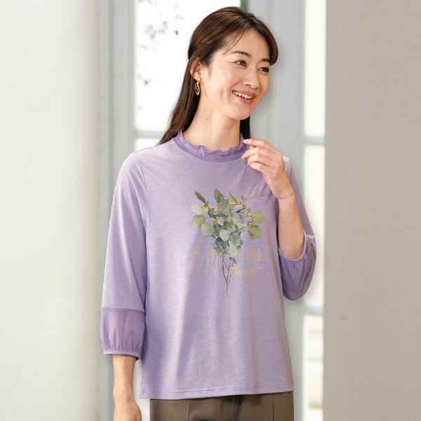 花プリントプルオーバー