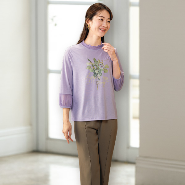 花プリントプルオーバー