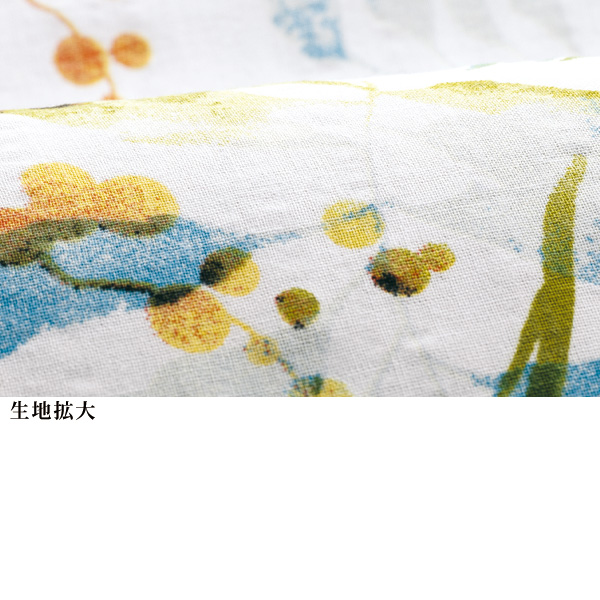 綿混ボタニカルプリントシャツチュニック