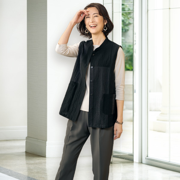 久留米織パッチワークベスト