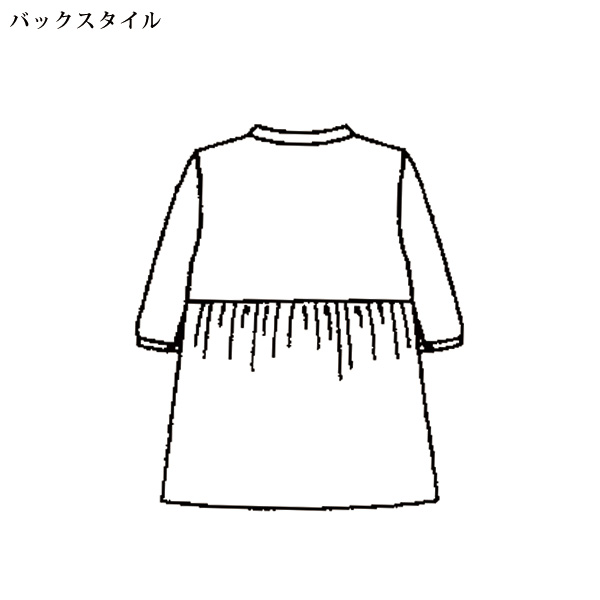 立体ピンタックギャザー使いロングブラウス