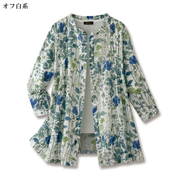 綿麻ピンタック使いブラウスジャケット