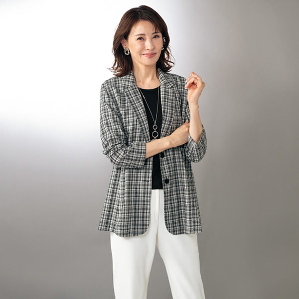テーラードチェックジャケット