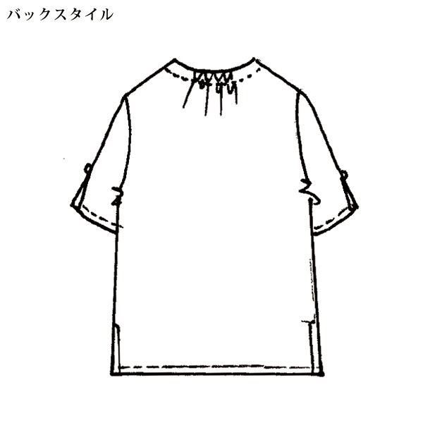 花柄刺しゅうプリントブラウス