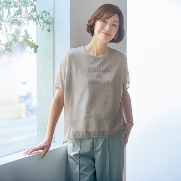 ラメロゴ入りサマーニットプルオーバー