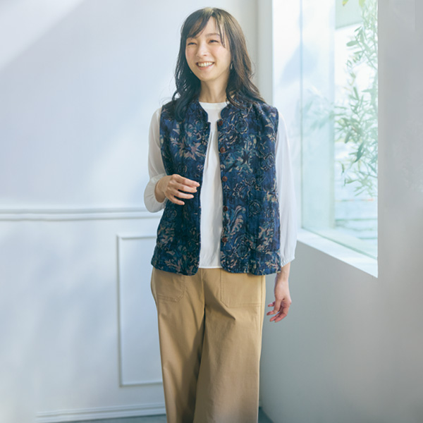 接結素材プリントベスト