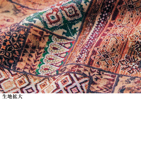 総柄プリントチュニックワンピース