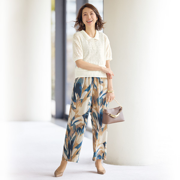 ゆらぎ軽快 ワイドパンツ