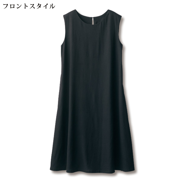 綿麻タックデザインワンピース