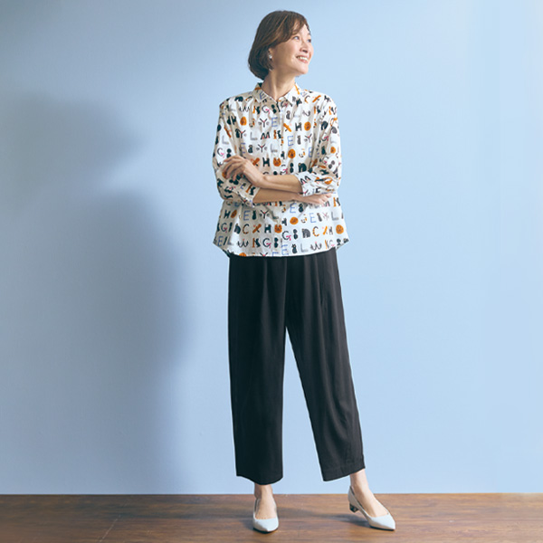 総柄プリントシャツ