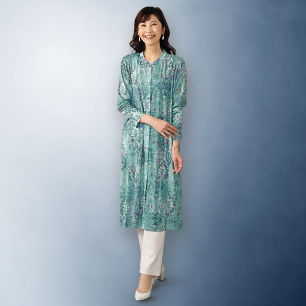 エレガンスカットソー ロングカーディガンアンサンブル