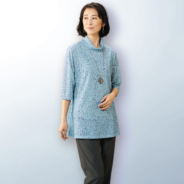 プリントロングプルオーバー