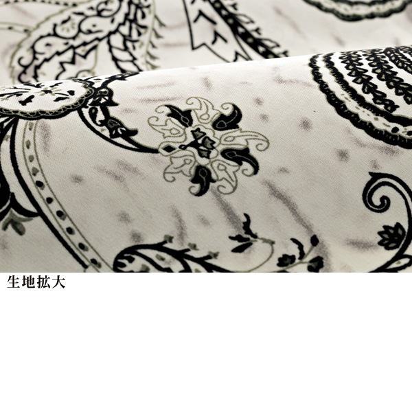 ペイズリープリントジャケットワンピース