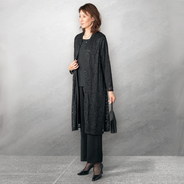 国産フォーマルブラックパンツ 股下70cm 大きいサイズ M L LL 3L