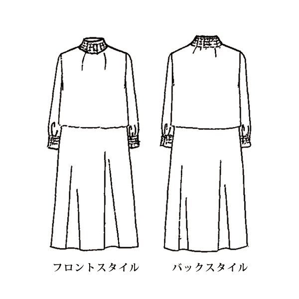 総レース裏地付きデザインワンピース