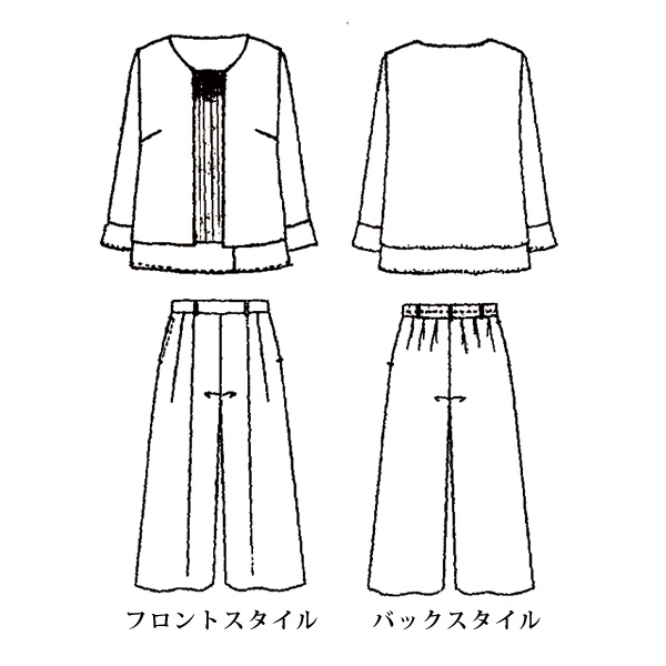 ワイドパンツフォーマルスーツ（ネックレス付き） 大きいサイズ M L LL 3L