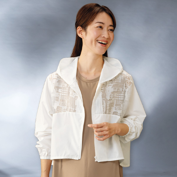 オパール加工フード付パーカー