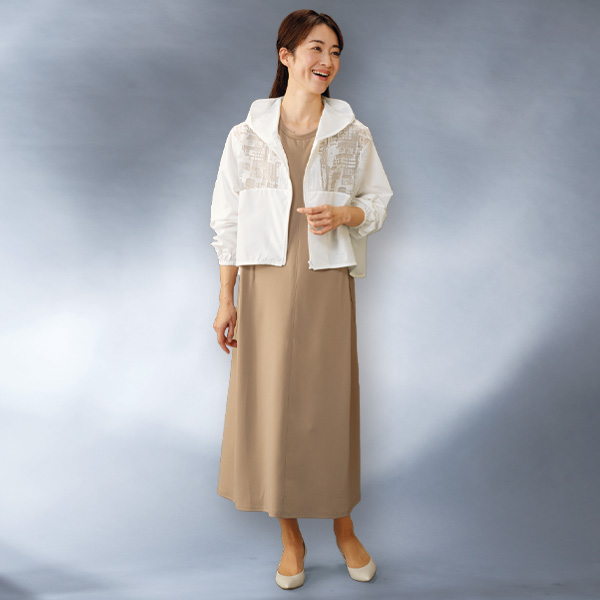 オパール加工フード付パーカー