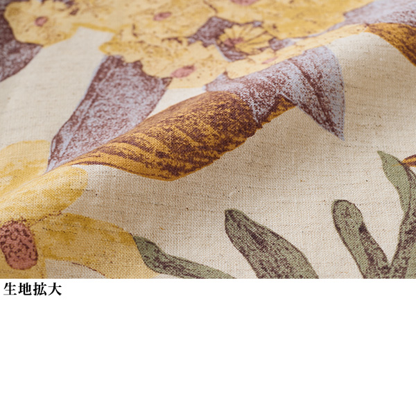 麻混プリントスタンド襟ブラウスジャケット