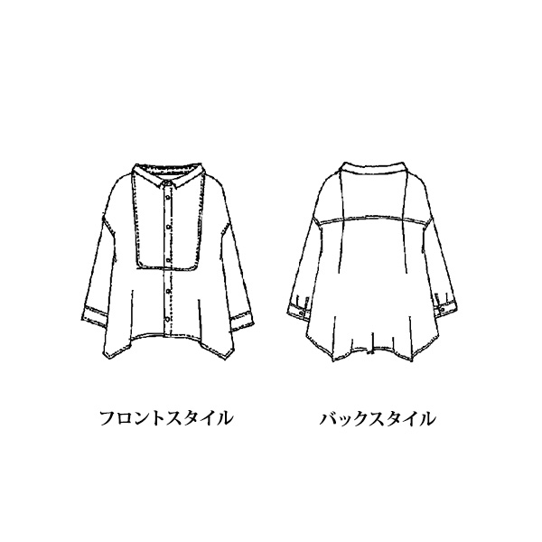 ミラクルウェーブ綿100％ヨット柄ブラウス