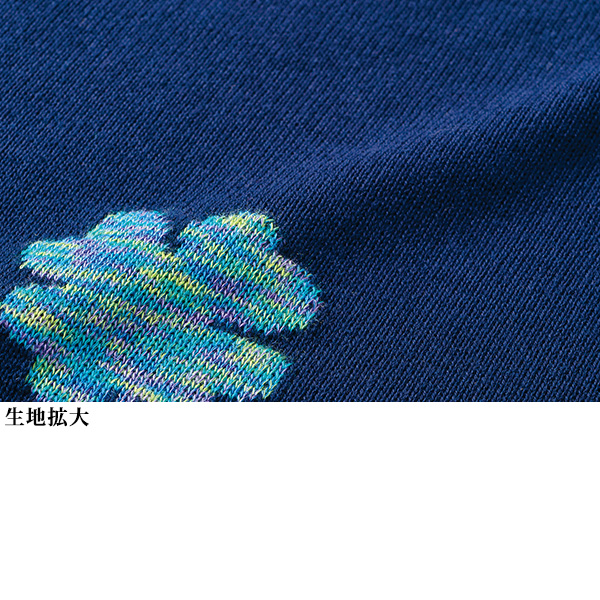 かすり糸使いクローバー柄ニットチュニック