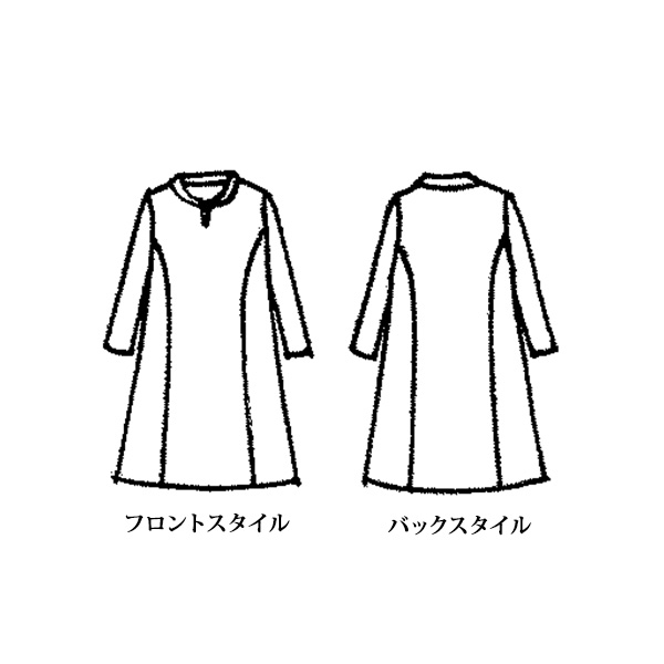 コットン花柄フレアワンピース