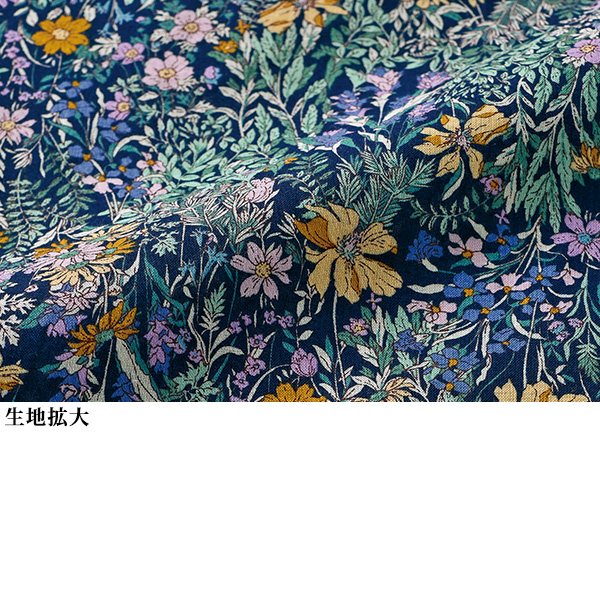 コットン花柄フレアワンピース