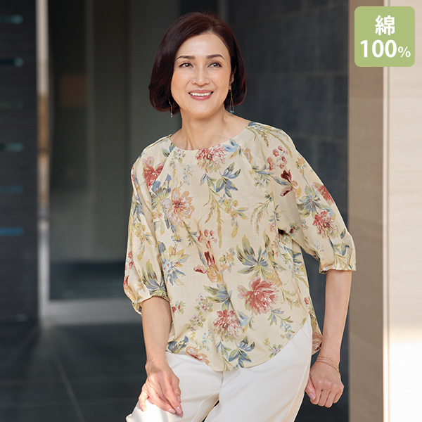 ヴィンテージフラワープリントブラウス