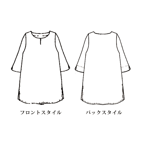 リップルプリントチュニック 大きいサイズ M LL 4L