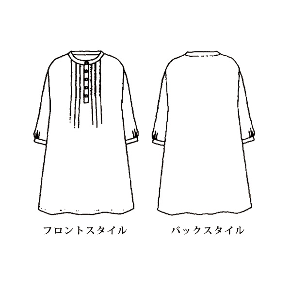 ピンタックプリントチュニックブラウス 大きいサイズ M LL 4L
