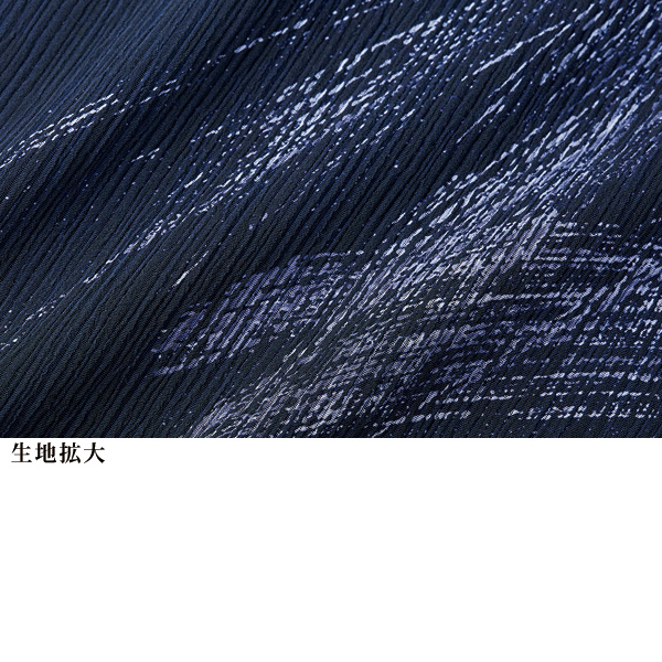 ちりめん藍染めブラウス 大きいサイズ M LL 4L