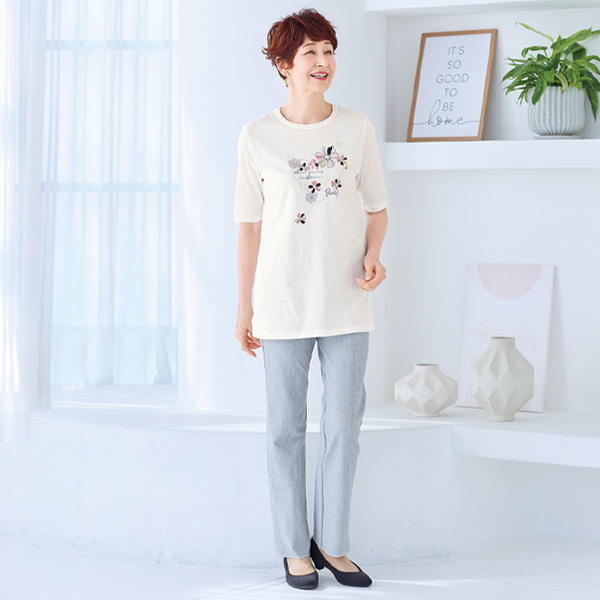 スパンコール付Tシャツ 大きいサイズ M LL 4L
