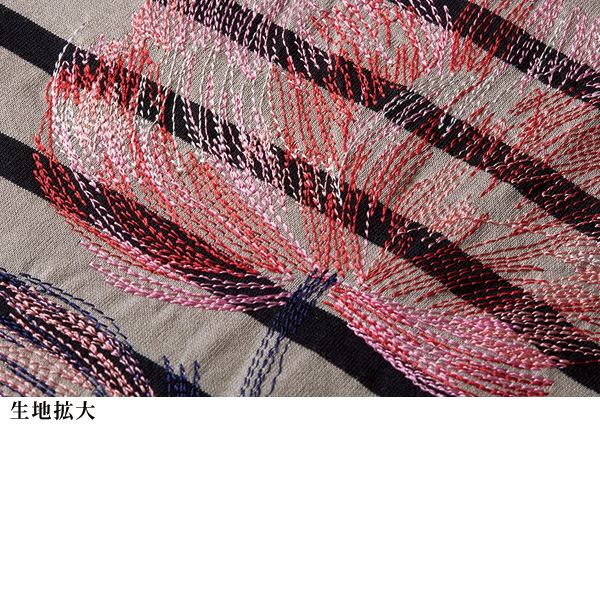 刺しゅう使いボーダープルオーバー 大きいサイズ M LL 4L