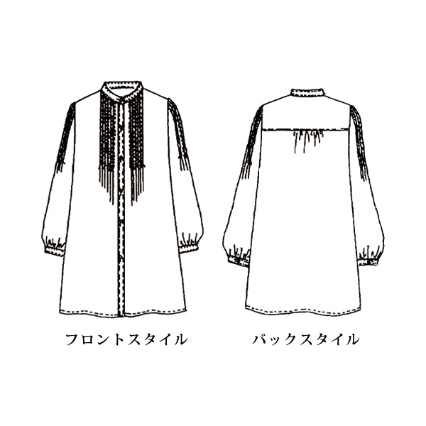 コットンシルクピンタックブラウス