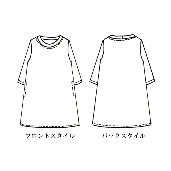 刺しゅう風プリントワンピース 大きいサイズ M 3L
