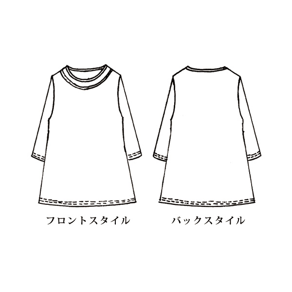 パネルプリントカットソーチュニック 大きいサイズ M LL 3L