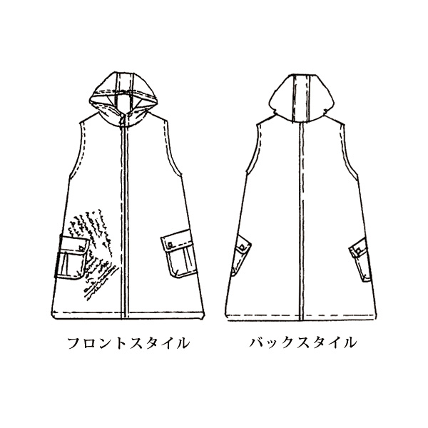 フード付ベスト 大きいサイズ M 3L