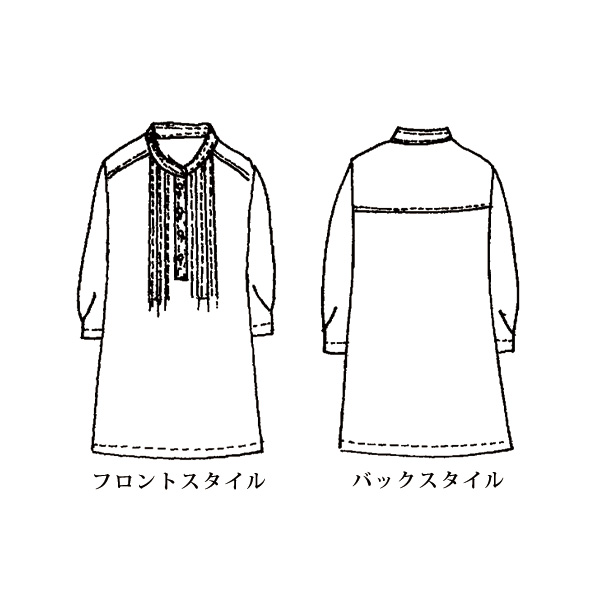 スラブダブルガーゼピンタックチュニック 大きいサイズ M LL 4L