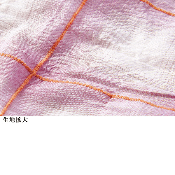 モール糸使いチェックブラウス 大きいサイズ M LL 4L