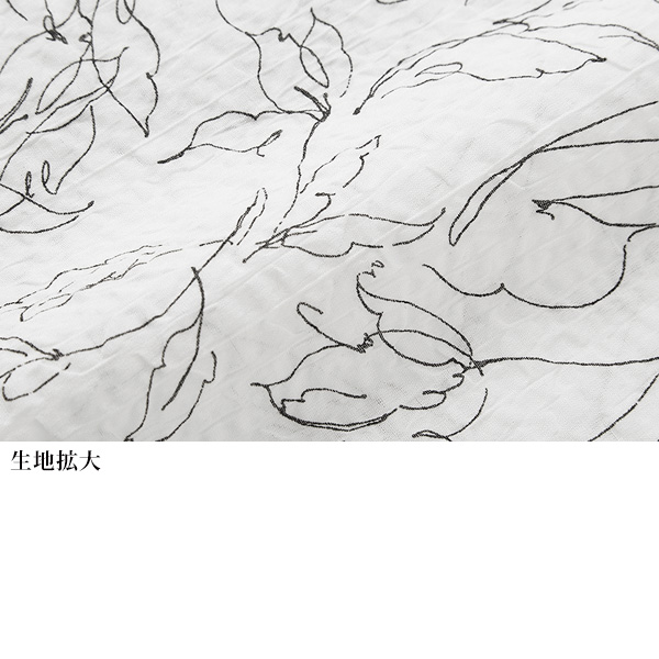 ミラクルウェーブプリントブラウス 大きいサイズ M LL 4L