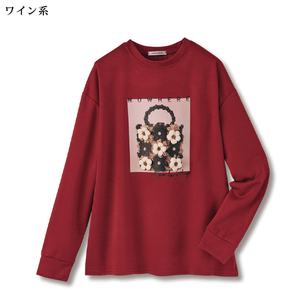 花モチーフトレーナー